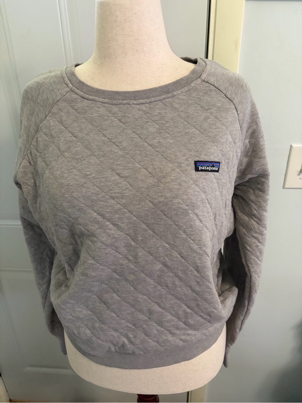 Patagonia Organic Cotton Quilt Crew Sweatshirt Drifter Grey